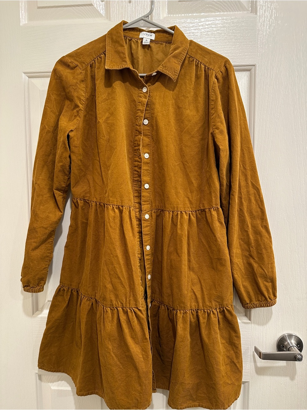 J. Crew Corduroy Tiered Shirt Dress